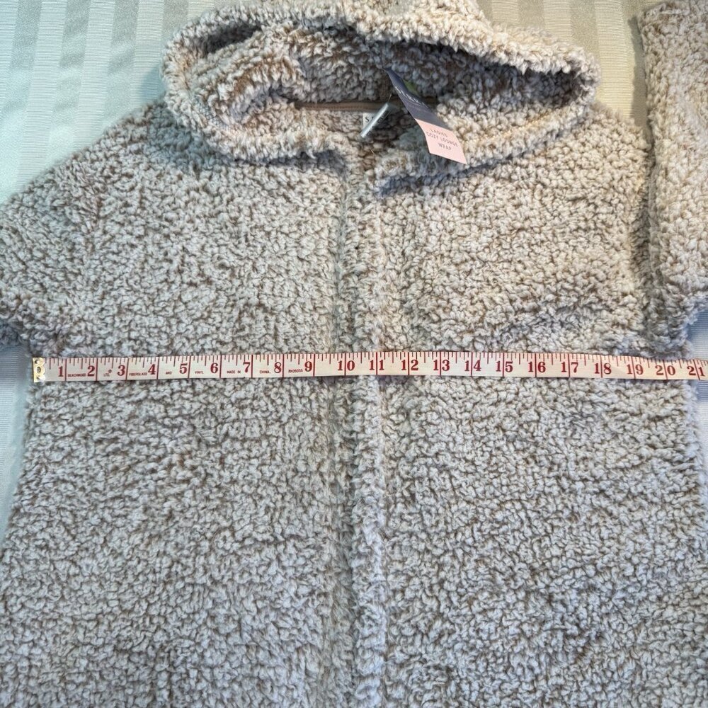 Serra Faux Shearling Open Front Cardigan Hooded Lounge Wrap Sz S/M Soft Cozy - Picture 6 of 11